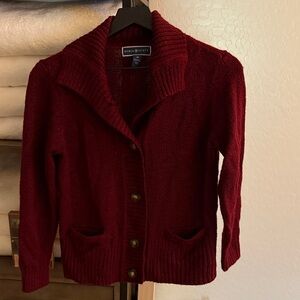 Karen Scott Women's Burgundy Cardigan Sweater